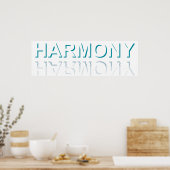 Minimalistische HARMONY-Text Wasserreflexion & Sch Poster (Küche)