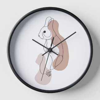 Minimalistische Hasen-Linienkunst-Uhr Uhr