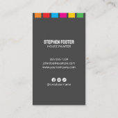 Minimalistische Hausmalerei farbenfrohe Pinsel Visitenkarte (Rückseite)