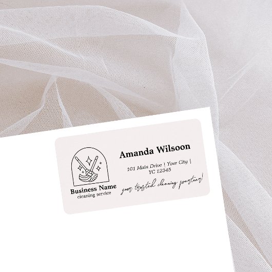 Minimalistische Hausreinigung Zuhause-Services Log Adressaufkleber