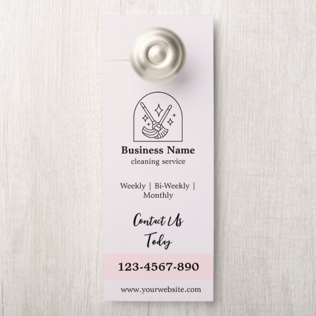 Minimalistische Hausreinigung Zuhause-Services Log Türanhänger (Auf Knauf)