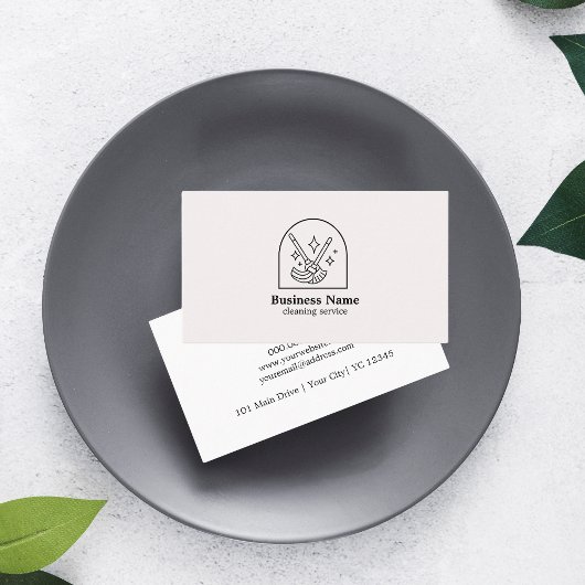 Minimalistische Hausreinigung Zuhause-Services Log Visitenkarte