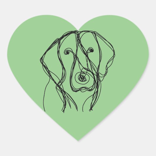 Minimalistische Heart-Aufkleber für Big Dog Herz-Aufkleber (Vorderseite)