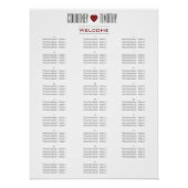 Minimalistische Heart Wedding Chart (Vorderseite)