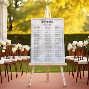 Minimalistische Heart Wedding Chart