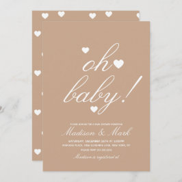 Minimalistische Hearts Baby Dusche Earthy Inv Einladung