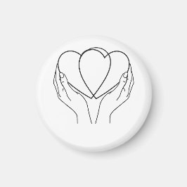 Minimalistische Hearts & Hands Line Art Kissen Magnet