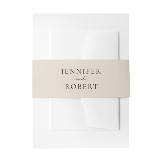 Minimalistische hellbeige Einladung Bauchband Einladungsbanderole (Vorderseite Beispiel)
