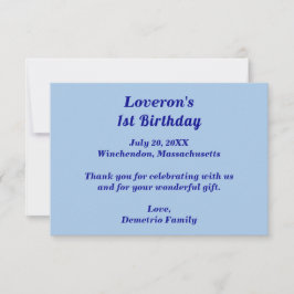 Minimalistische Hellblaue Kinder-Geburtstags-Danke Dankeskarte