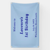 Minimalistische hellblaue Kindergeburtstagsbanner Banner (Vertikal)