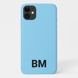 Minimalistische hellblaue Monogramm-Anfangsbuchsta Case-Mate iPhone Hülle