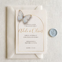 Minimalistische hellblaue Schmetterling-Hochzeitse
