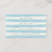 Minimalistische hellblaue Watercolor-Streifen Visitenkarte (Rückseite)