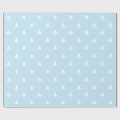 Minimalistische hellblaue Weihnachtsbäume niedlich Geschenkpapier (Flach)