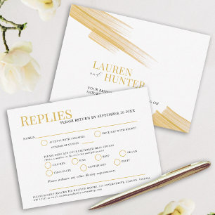 Minimalistische, hellbraun-farbene Mahlzeit RSVP Karte