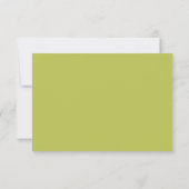 Minimalistische hellgrüne Hochzeit RSVP Karte (Rückseite)