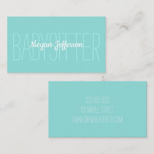 Minimalistische hellgrüne visitenkarte (Vorne/Hinten)