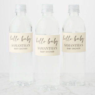 Minimalistische Hello Baby Baby Shower Wasserflaschenetikett