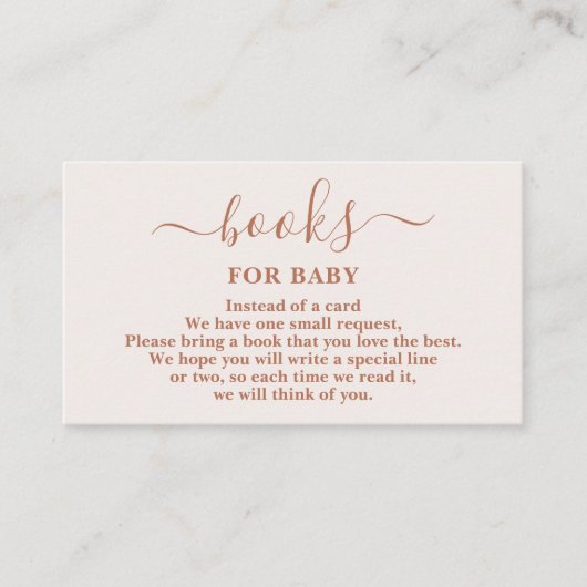 Minimalistische, hellrosa Bücher für die Kindermäd Begleitkarte (Vorderseite)