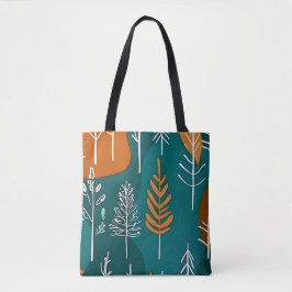 Minimalistische Herbst-aquamarin-Orangenbraun-Wald Tasche