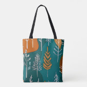 Minimalistische Herbst-aquamarin-Orangenbraun-Wald Tasche (Rückseite)