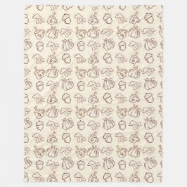 Minimalistische Herbst-Doodle-Fleece-Decke Fleecedecke