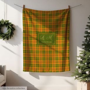 Minimalistische Herbst-Tartan-Decke Elegantes Mono Fleecedecke