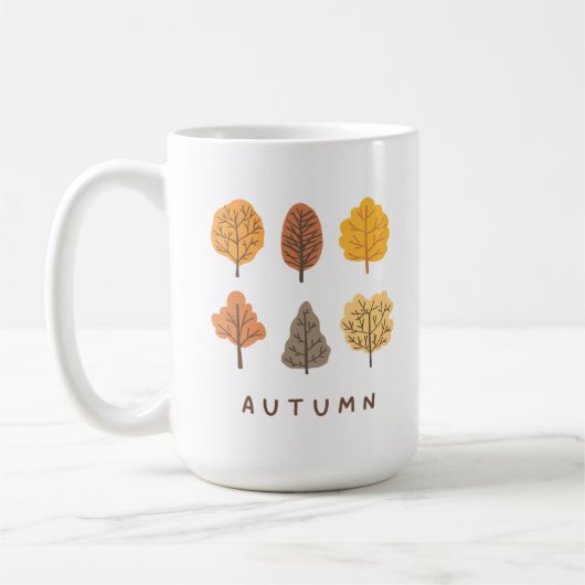 Minimalistische Herbstbäume Kaffeetasse (Links)