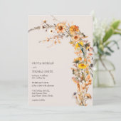 Minimalistische Herbstfarben boho wiadow Wildblume Einladung (Stehend Vorderseite)