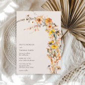 Minimalistische Herbstfarben boho wiadow Wildblume Einladung