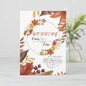 Minimalistische Herbstfarben Hochzeitskarten Einladung (Stehend Vorderseite)