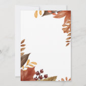 Minimalistische Herbstfarben Hochzeitskarten Einladung (Rückseite)