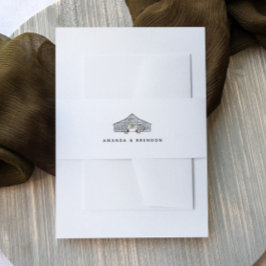 Minimalistische Herbsthochzeit Einladungsbanderole