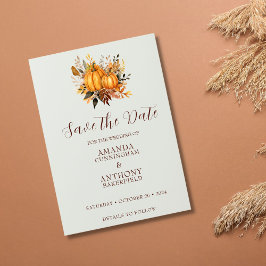 Minimalistische Herbsthochzeit Pumpkin Save the Da Save The Date