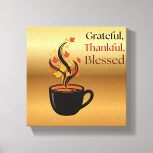 Minimalistische Herbstkaffee Tasse Mauer - Fall Ve Leinwanddruck