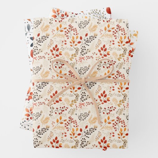 Minimalistische Herbstlaube - Eleganz im Herbst Geschenkpapier Set (Beispiel)