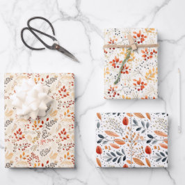 Minimalistische Herbstlaube - Eleganz im Herbst Geschenkpapier Set