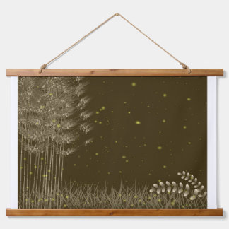 Minimalistische Herbstwald-Holzwandteppich Wandteppich Mit Holzrahmen