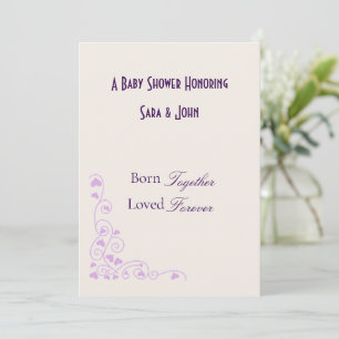 Minimalistische Herz-Zwillinge-Liebe-Baby-Party Einladung