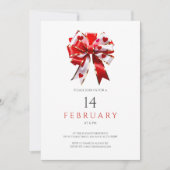 Minimalistische Herzen Fliege Valentins-Party  Einladung (Vorderseite)