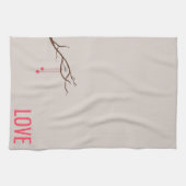 Minimalistische Herzen im Baumwald Geschirrtuch (Horizontal)