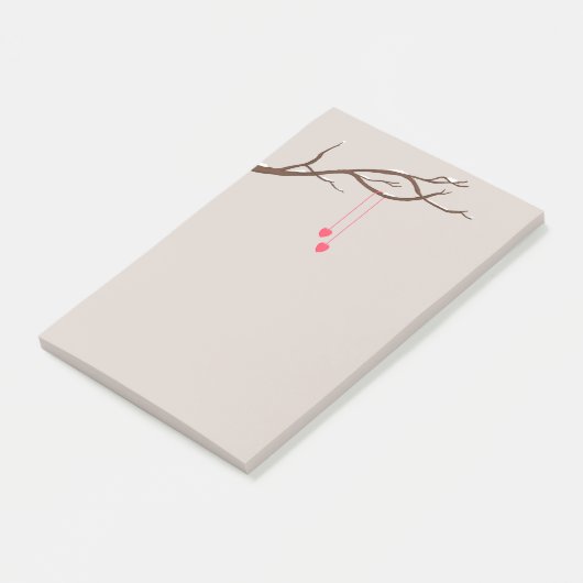 Minimalistische Herzen im Baumwald Post-it Klebezettel (angewinkelt)