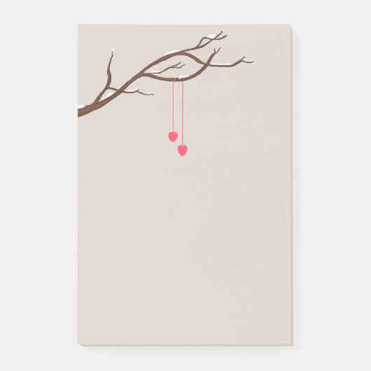 Minimalistische Herzen im Baumwald Post-it Klebezettel (Vorderseite)