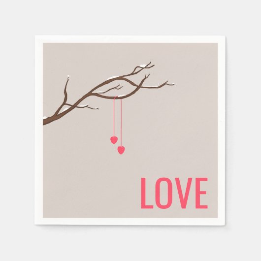 Minimalistische Herzen im Baumwald Serviette (Vorderseite)