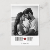 Minimalistische Herzhochzeit Begleitkarte (Vorderseite)