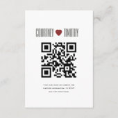 Minimalistische Herzhochzeit Begleitkarte (Rückseite)