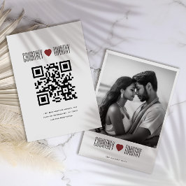 Minimalistische Herzhochzeit Begleitkarte