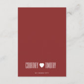 Minimalistische Herzhochzeit Begleitkarte (Rückseite)