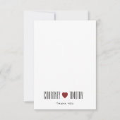 Minimalistische Herzhochzeit Dankeskarte (Vorderseite)