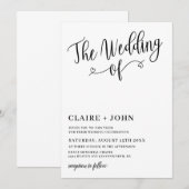 Minimalistische Herzhochzeit Einladung (Vorne/Hinten)